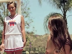 Girls Gone Wild Short Haired Lesbian Cheerleader Licking Pussy