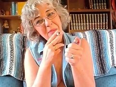 Hot Granny With Short Curly Hair And Glasses Has Young Pussy
